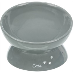 Trixie - Voerbak Kat XXL Keramiek Verhoogd Grijs, 350ml / 17cm