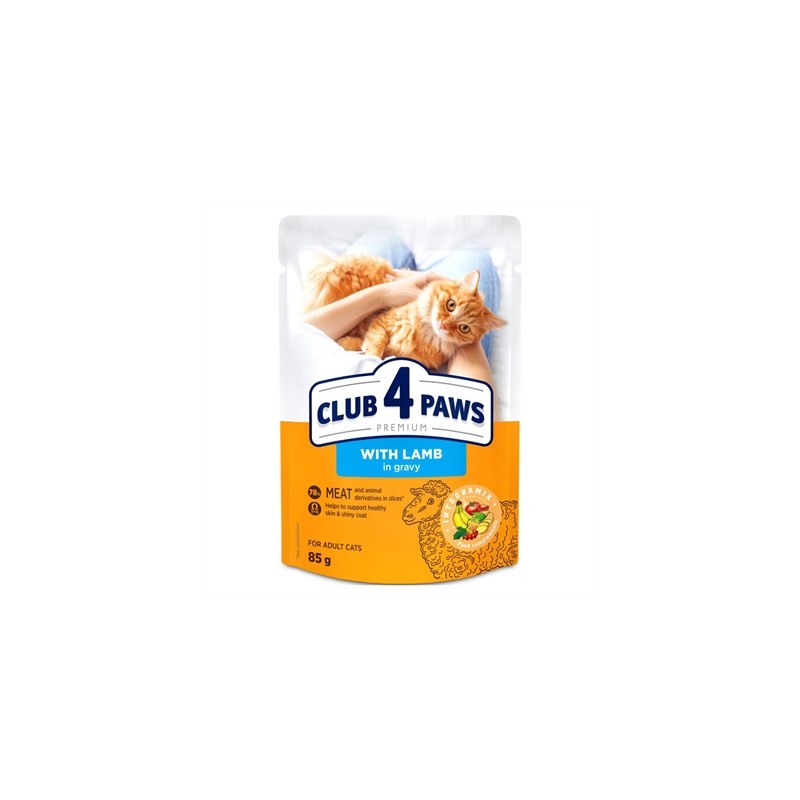 Club 4 Paws - Premium Adult Lamb In Gravy Pouch, 24x85gr