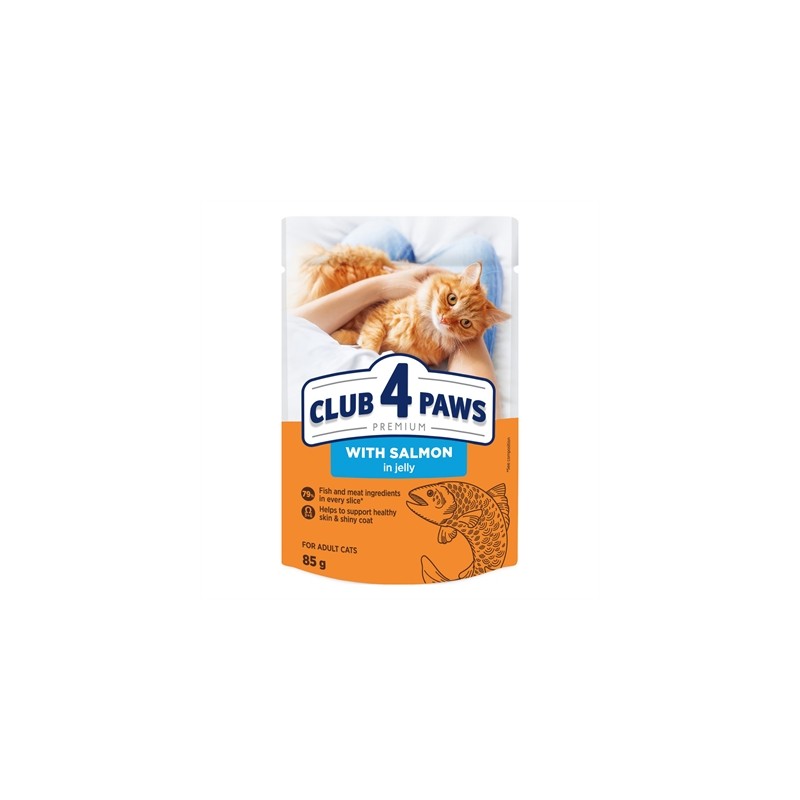 Club 4 Paws - Premium Adult Salmon In Jelly Pouch, 24x85gr