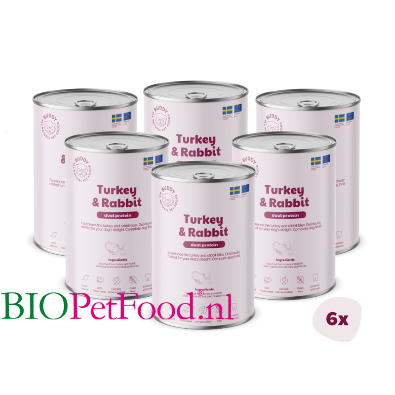 Buddy - Turkey & Rabbit 6x 400 gr.